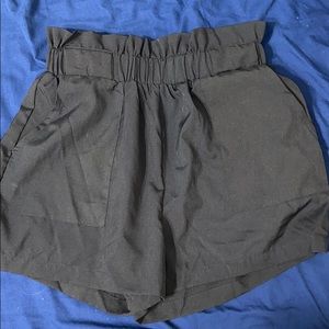 Black paper bag shorts